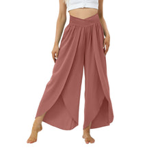 Loose Split Yoga Pants Summer Elastic High Waist Wide Leg Trousers Women's Fashion Versatile Clothing