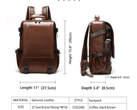 Men's Retro Fashion Leather Backpack