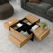 Unique Design Coffee Table With 4 Hidden Storage Compartments