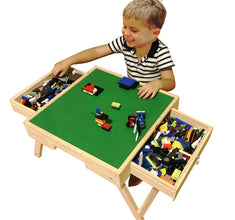 Block compatible Storage Play Table folding Custom Made Wooden Chalkboard Kids Children