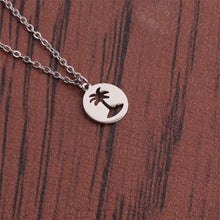 Titanium Steel Hollow Coconut Tree Pendant Neck Accessories Men