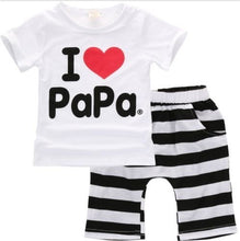 Short-sleeved T-shirt print kids suit