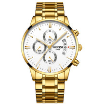 Men Watch Chronograph Sport Mens Watches Top Brand Luxury Waterproof Full Steel Quartz Gold Clock Men Relogio Masculino