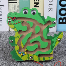 Children Magnetic Maze Toy Kids Wooden Puzzle Game Toy Kids Early Educational Brain Teaser Wooden Toy Intellectual Jigsaw Board