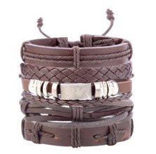 multilayer sheet vintage leather band of men of fashion craft star rope twisted Wrap Bracelets & bangles