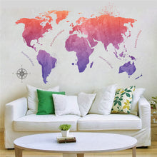 animal world map wall stickers for kids rooms living room home decorations decal mural art diy office wall art