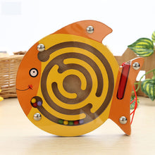 Children Magnetic Maze Toy Kids Wooden Puzzle Game Toy Kids Early Educational Brain Teaser Wooden Toy Intellectual Jigsaw Board