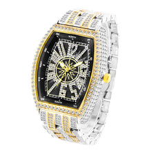 Bucket Shaped Full Diamond Large Dial Men's Watch