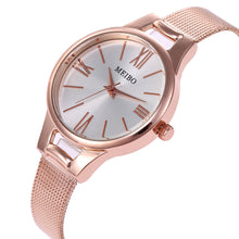 Harmony Sale Pin Buckle Round Glass Rose Gold Stainless Steel Mesh Belt Watch For Women