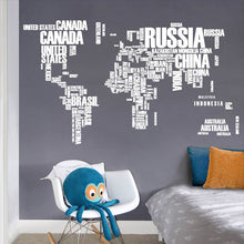 animal world map wall stickers for kids rooms living room home decorations decal mural art diy office wall art