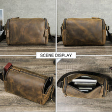 Retro Crazy Horse Leather Fashion Men's Messenger Bag