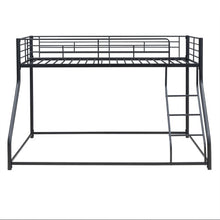 Metal Floor Bunk Bed, Twin XL Over Queen, Black