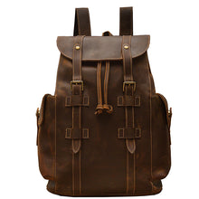 Retro Crazy Horse Leather Men's Backpack Casual Bag