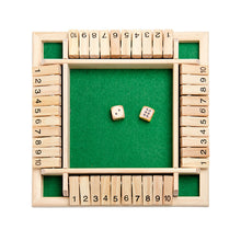 Deluxe Four Sided Shut The Box Dice Board Game 4 Sided 10 Number Wooden Flaps Dices Game Set for Pub Bar Party Supplies