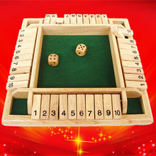 Deluxe Four Sided Shut The Box Dice Board Game 4 Sided 10 Number Wooden Flaps Dices Game Set for Pub Bar Party Supplies