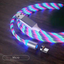 Magnetic Charging Cable Streamer Fast Charging Cable Lighting Micro USB Cable LED Magnet Charger Type-C Cable