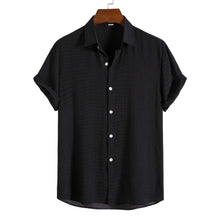 Men's Fashion Solid Color Dark Cell Short Sleeve Shirt