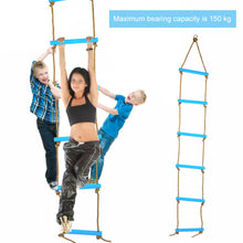 Outdoor Plastic SiX section Children Kids Rope Climbing Ladder Toy Exercise Equipment (Blue)