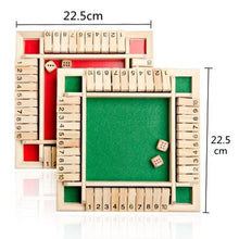 Deluxe Four Sided Shut The Box Dice Board Game 4 Sided 10 Number Wooden Flaps Dices Game Set for Pub Bar Party Supplies