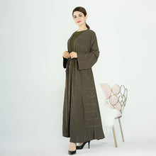 Middle East Dubai Solid Cardigan Dress