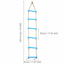 Outdoor Plastic SiX section Children Kids Rope Climbing Ladder Toy Exercise Equipment (Blue)