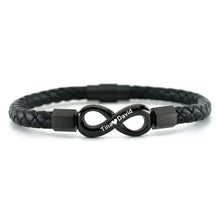 To My Man Custom Names Love You Forever And Always Infinity Leather Bracelet For Husband Dad Son