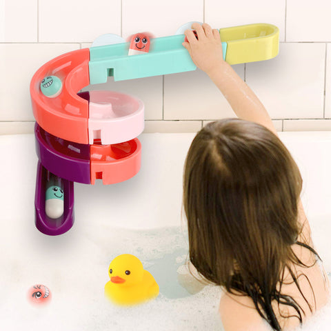 Kids Bath Toys Wall Suction Cup Marble Race Run Track Bathroom Bathtub Baby Play Water Games Toy Kit for Children