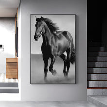 Art Canvas Animal Dark Horse Wall Art Living Room Home Decor