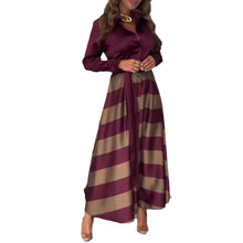 Fall Women's Clothing Long Elegant Lace Printing Stitching Dress Maxi Dress