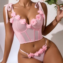 Sexy Lingerie Suit European And American Three-dimensional Flower Fishbone Push Up