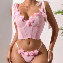 Sexy Lingerie Suit European And American Three-dimensional Flower Fishbone Push Up