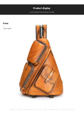 Casual Shoulder Crossbody First Layer Cowhide Sports Chest Bag