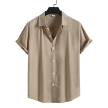 Men's Fashion Solid Color Dark Cell Short Sleeve Shirt