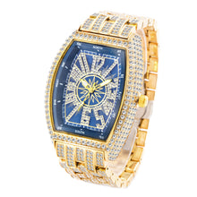 Bucket Shaped Full Diamond Large Dial Men's Watch