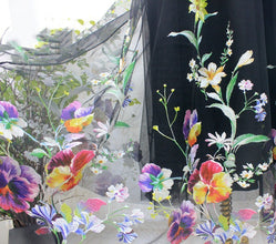 Heavy Color Flower Embroidery Skirt Woman