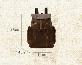 Retro Crazy Horse Leather Men's Backpack Casual Bag