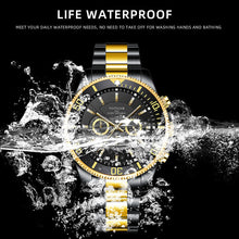 Luxury Gold Green Watch Men's Waterproof Stainless Steel Luminous