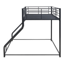 Metal Floor Bunk Bed, Twin XL Over Queen, Black