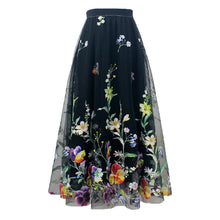 Heavy Color Flower Embroidery Skirt Woman