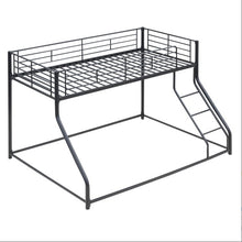 Metal Floor Bunk Bed, Twin XL Over Queen, Black